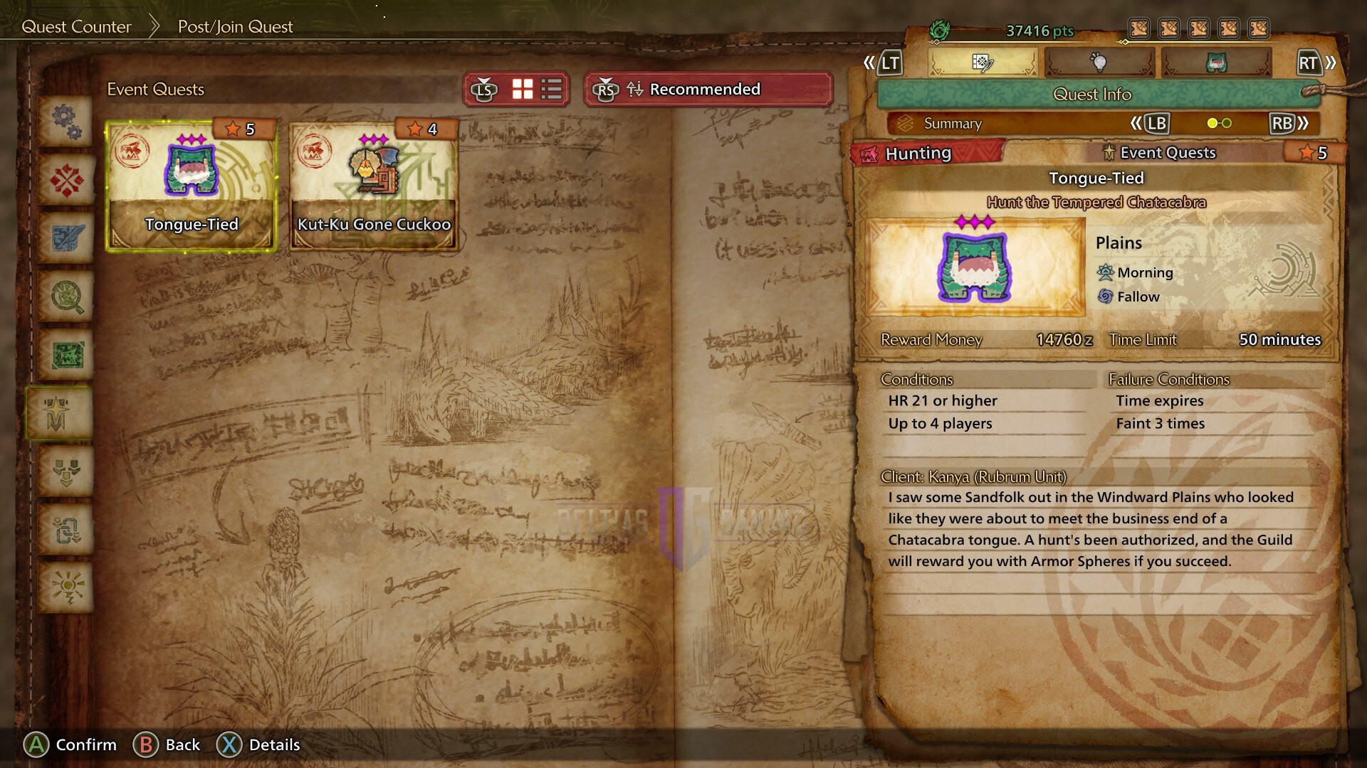 Tongue-Tied Event quest