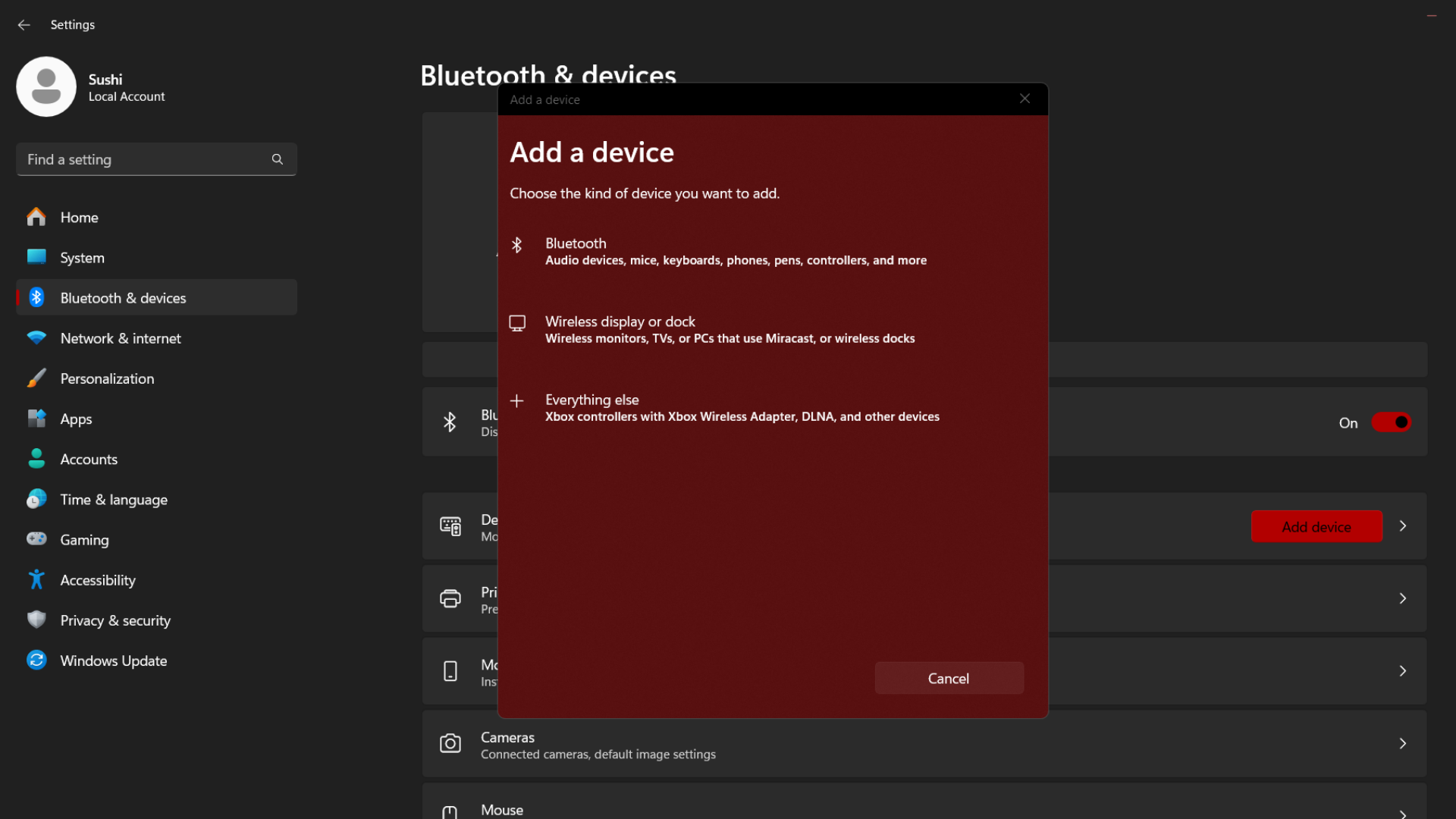 Connect via Bluetooth (Image via: Windows)