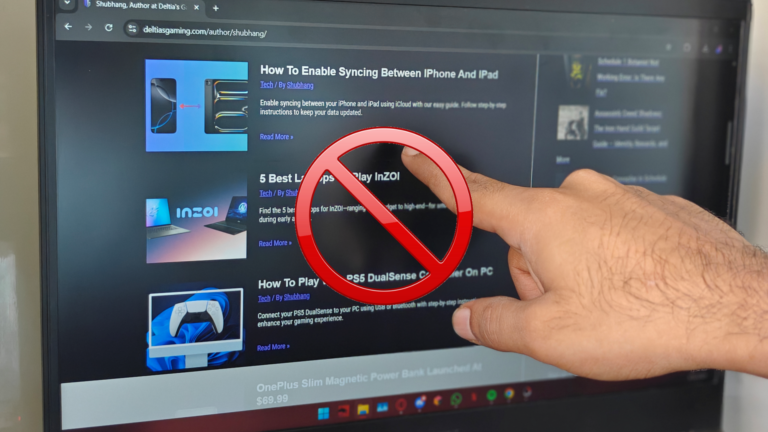 How to disable the touchscreen on Windows 10 and 11 (Image via: Deltia's Gaming, No symbol designed by macrovector / Freepik)