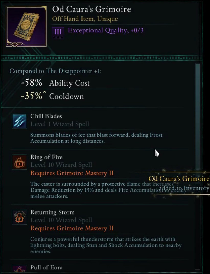 od caura's grimoire avowed