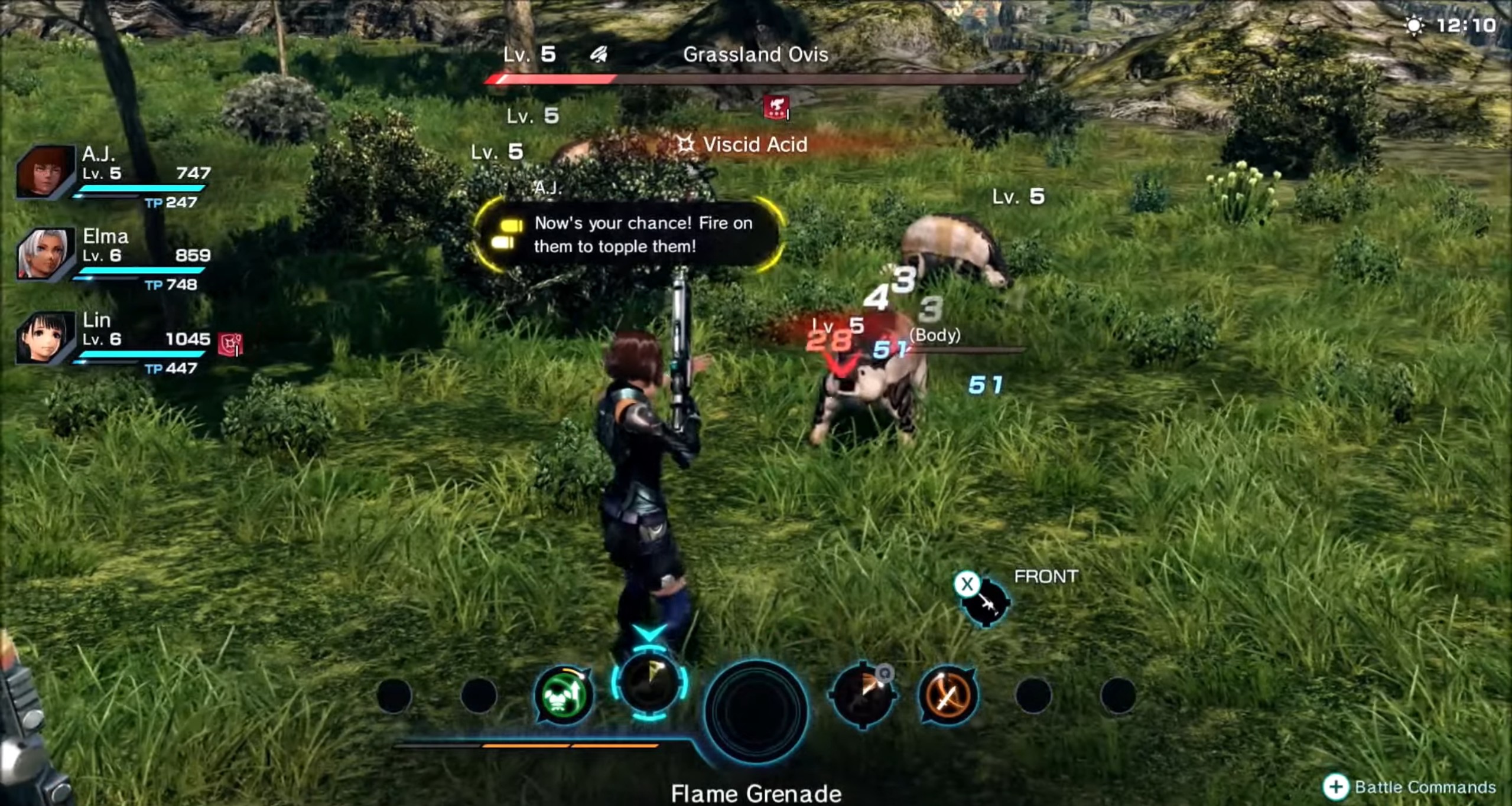 using grenades in combat xenoblade chronicles x