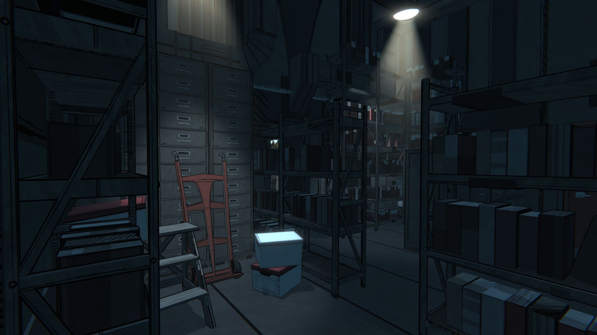 Apply the Blue Memo hint from the Vault. (Source: Raw Fury)