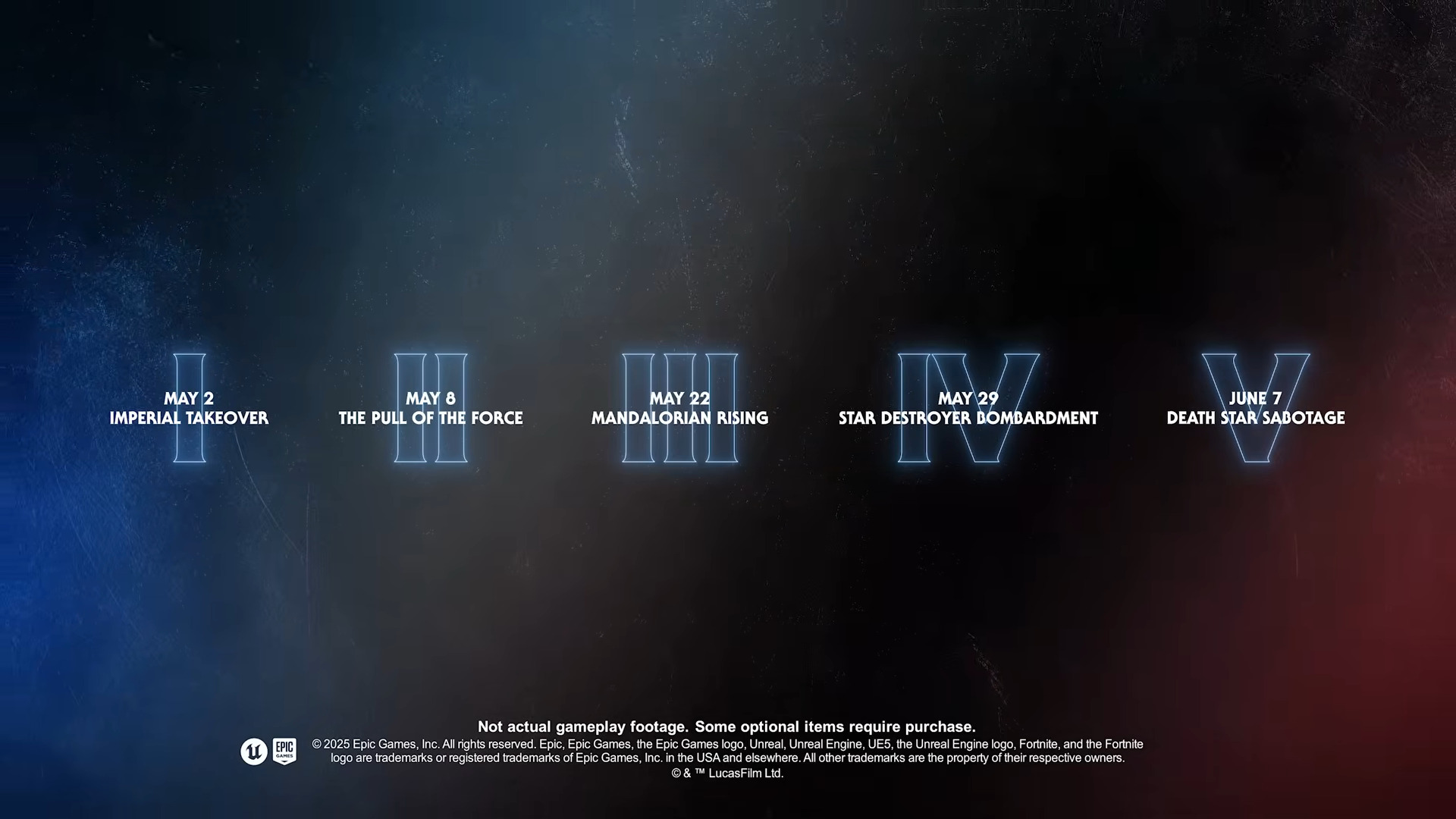 Five parts of Galactic Battle (Image via Epic Games)