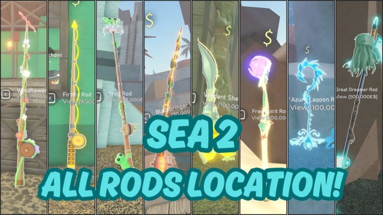 All Rods Location - Second Sea - Fisch (Image via Roblox)
