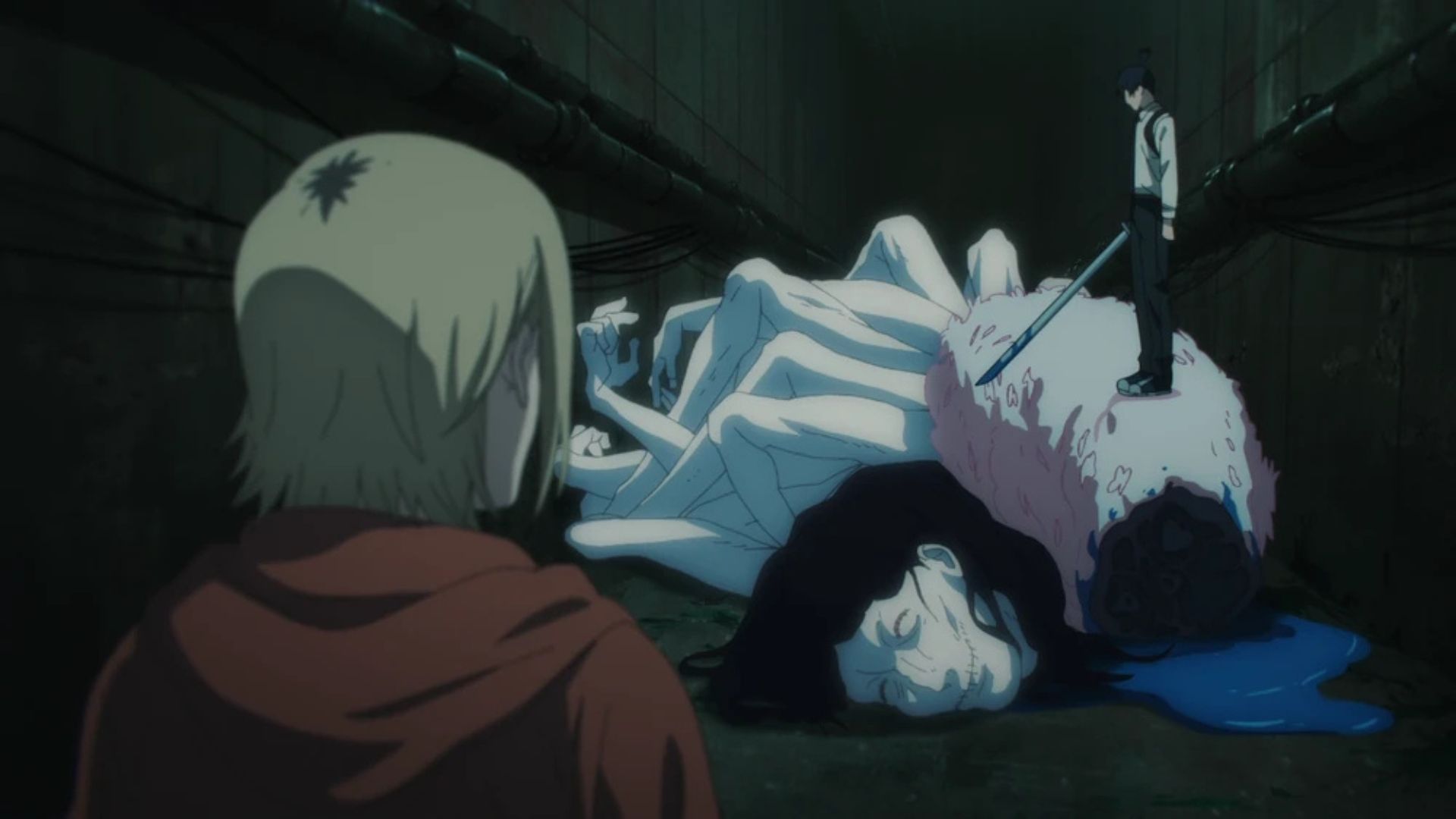 Aki kills the Ghost Devil as seen in the Chainsaw Man anime (Image via Studio Mappa)