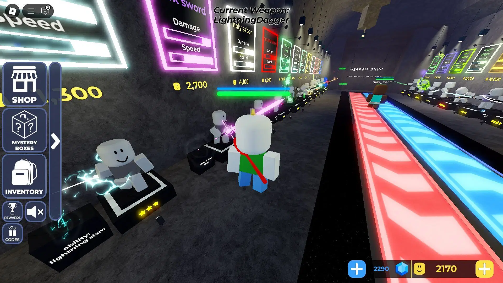 Different weapon styles let you customize your fighting approach. (Source: Roblox)