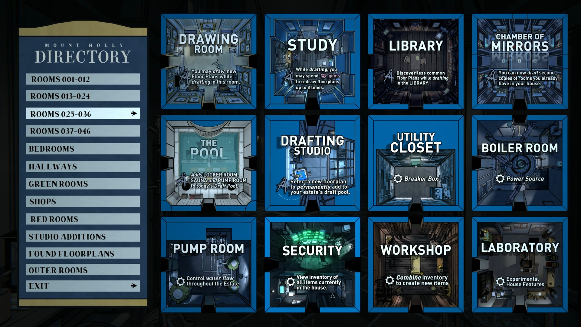 draft seven gear-type rooms to access the Mechanarium
