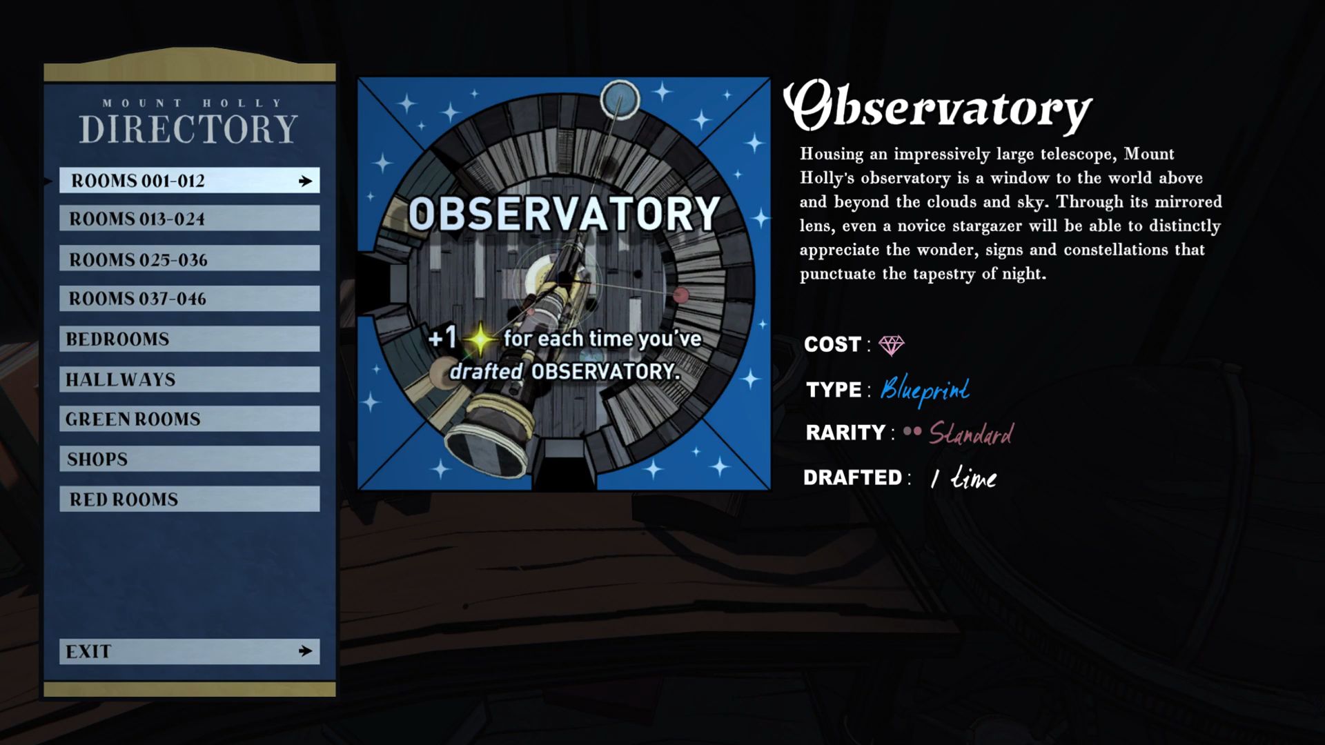 You need one gem to draft Observatory