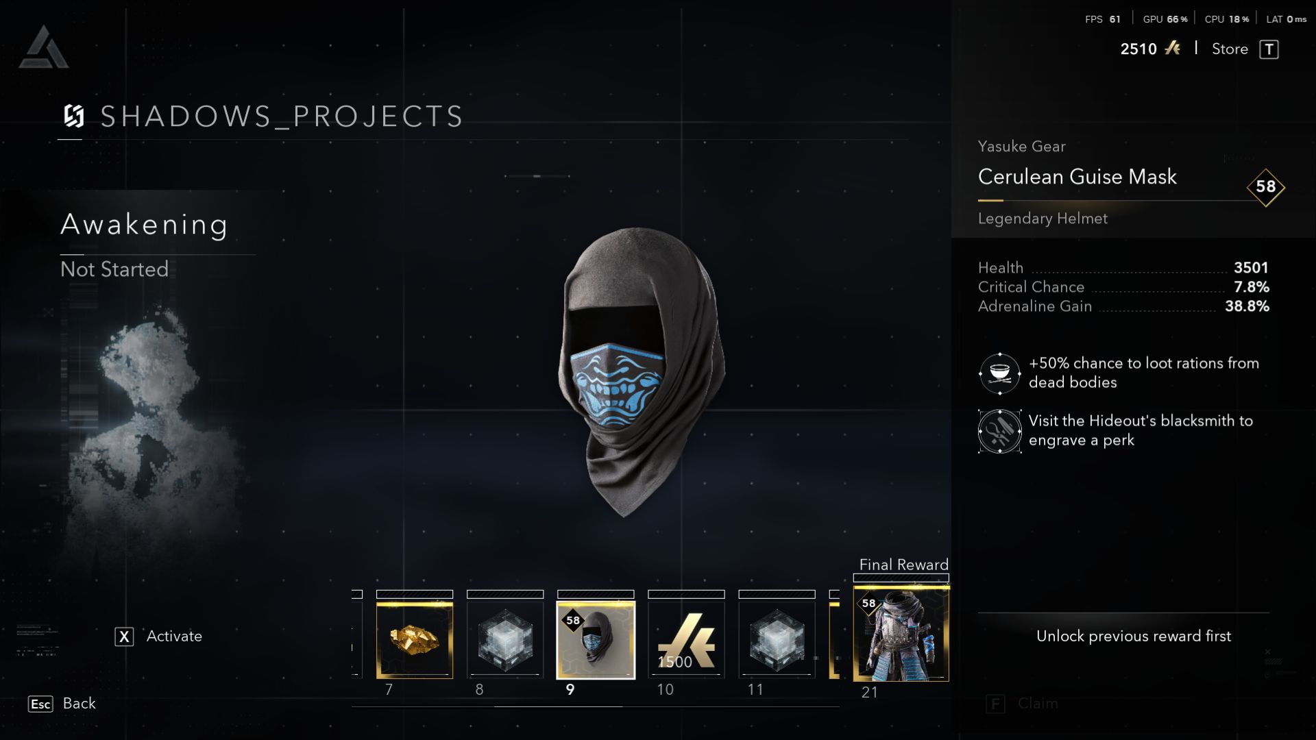 Cerulean Guise Mask stats