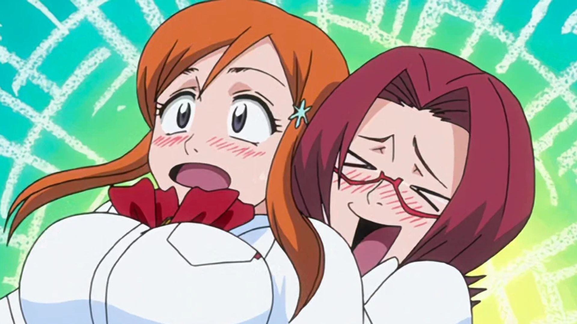 Chizuru and Orihime as seen in the Bleach anime (Image via Studio Pierrot)