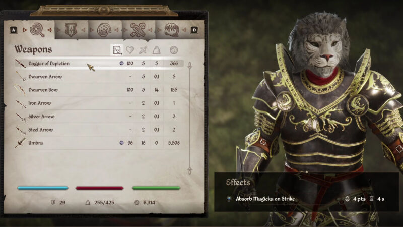 Dagger of Depletion in Elder Scrolls Oblivion Remastered