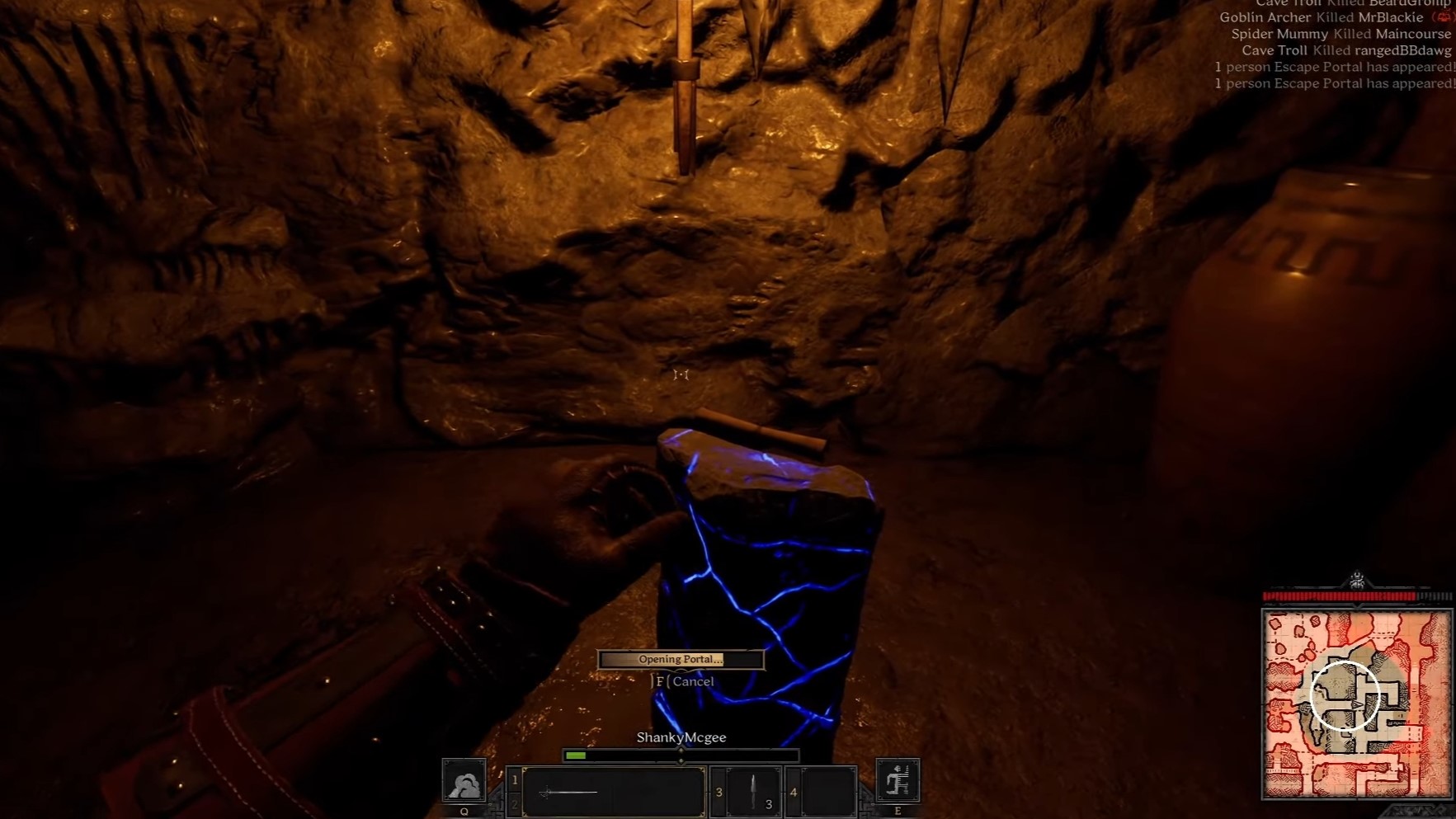 Interact with the portal pedestal to open the portal (Image via Ironmace)