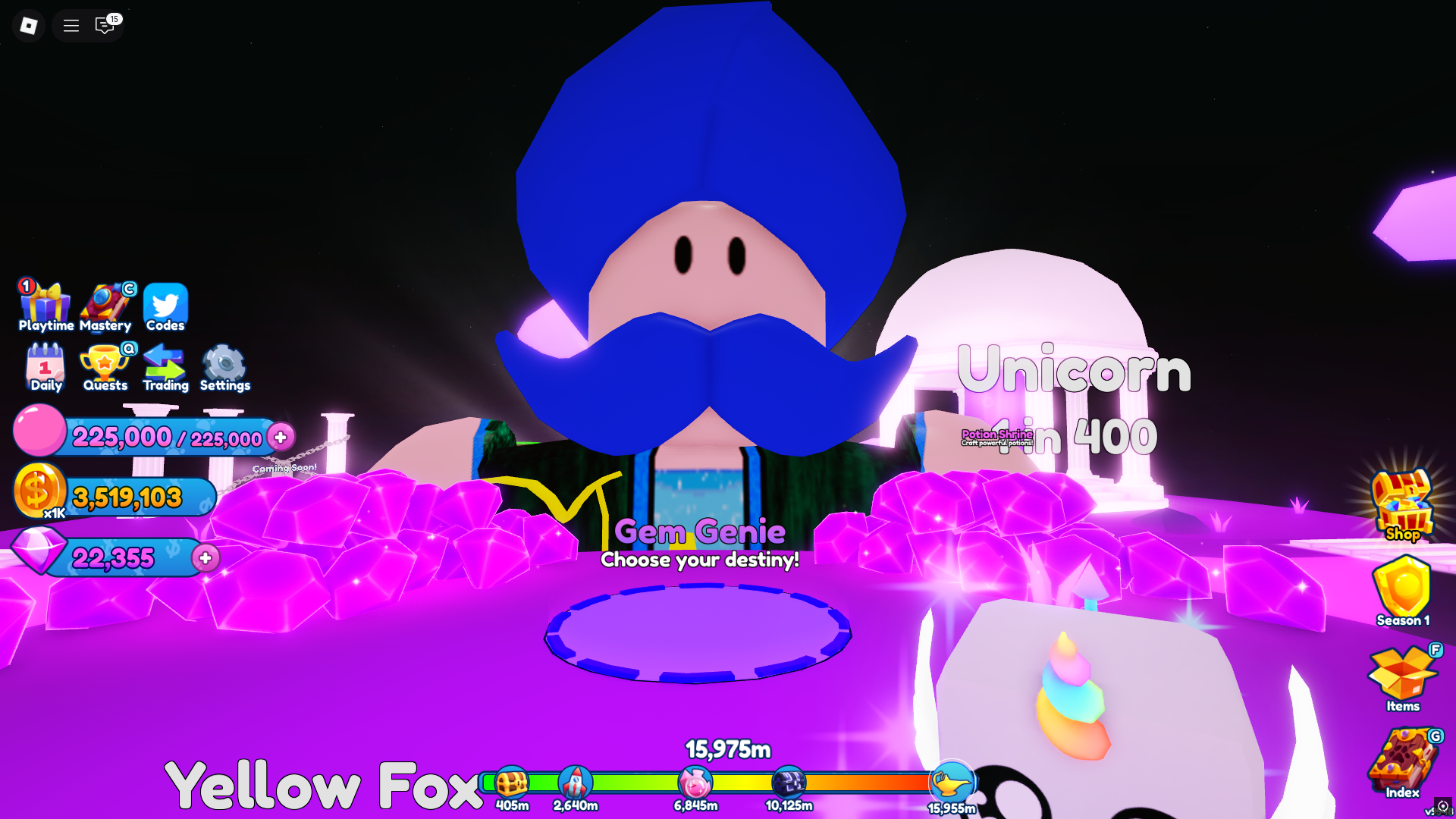 Gem Genie - Bubble gum simulator Infinity (Image via Roblox)