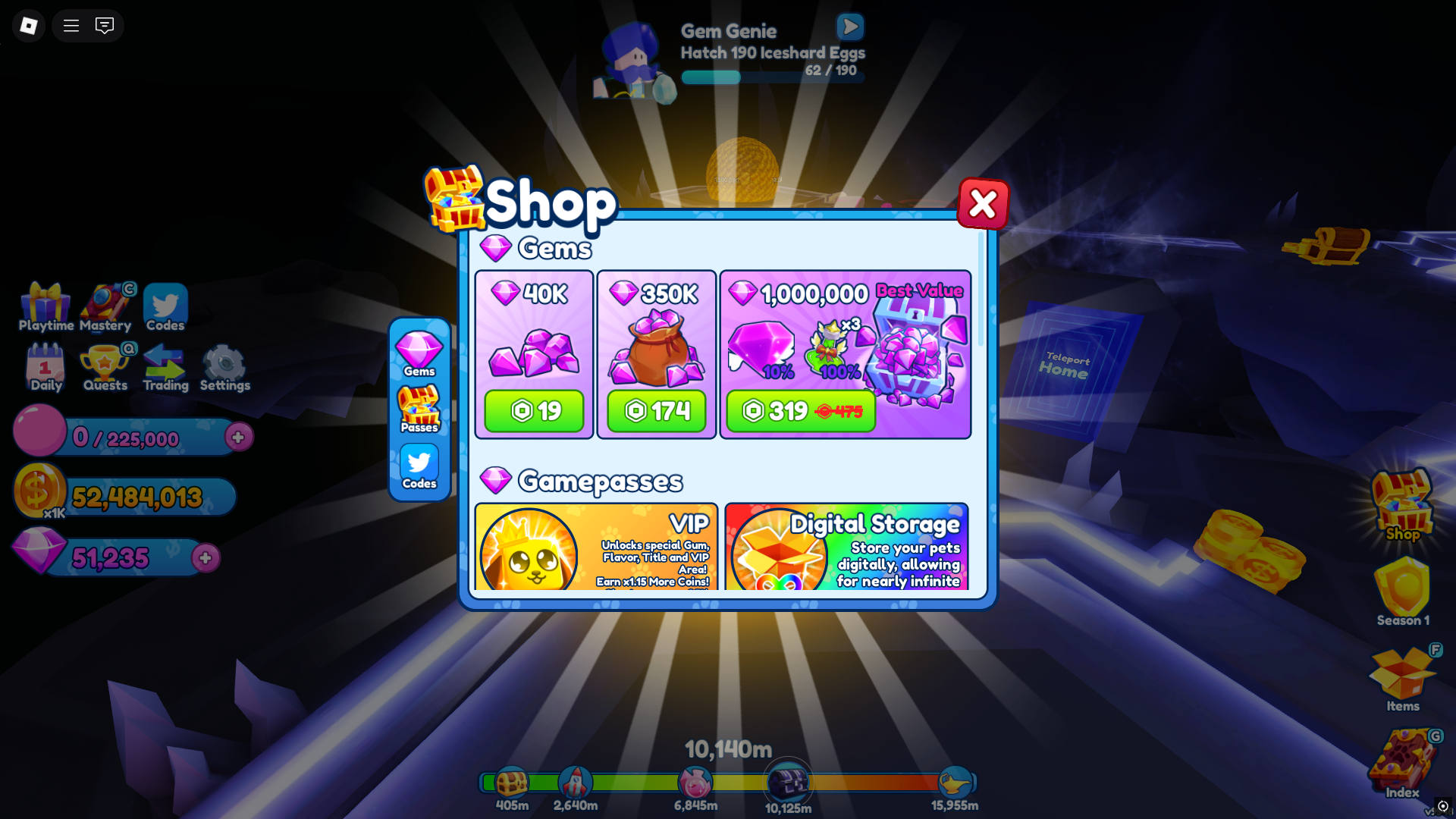 Shop - Bubble gum simulator Infinity (Image via Roblox)