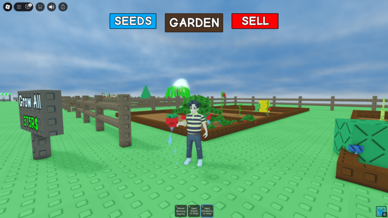 Wet mutation strawberry - Grow a Garden (Image via Roblox)