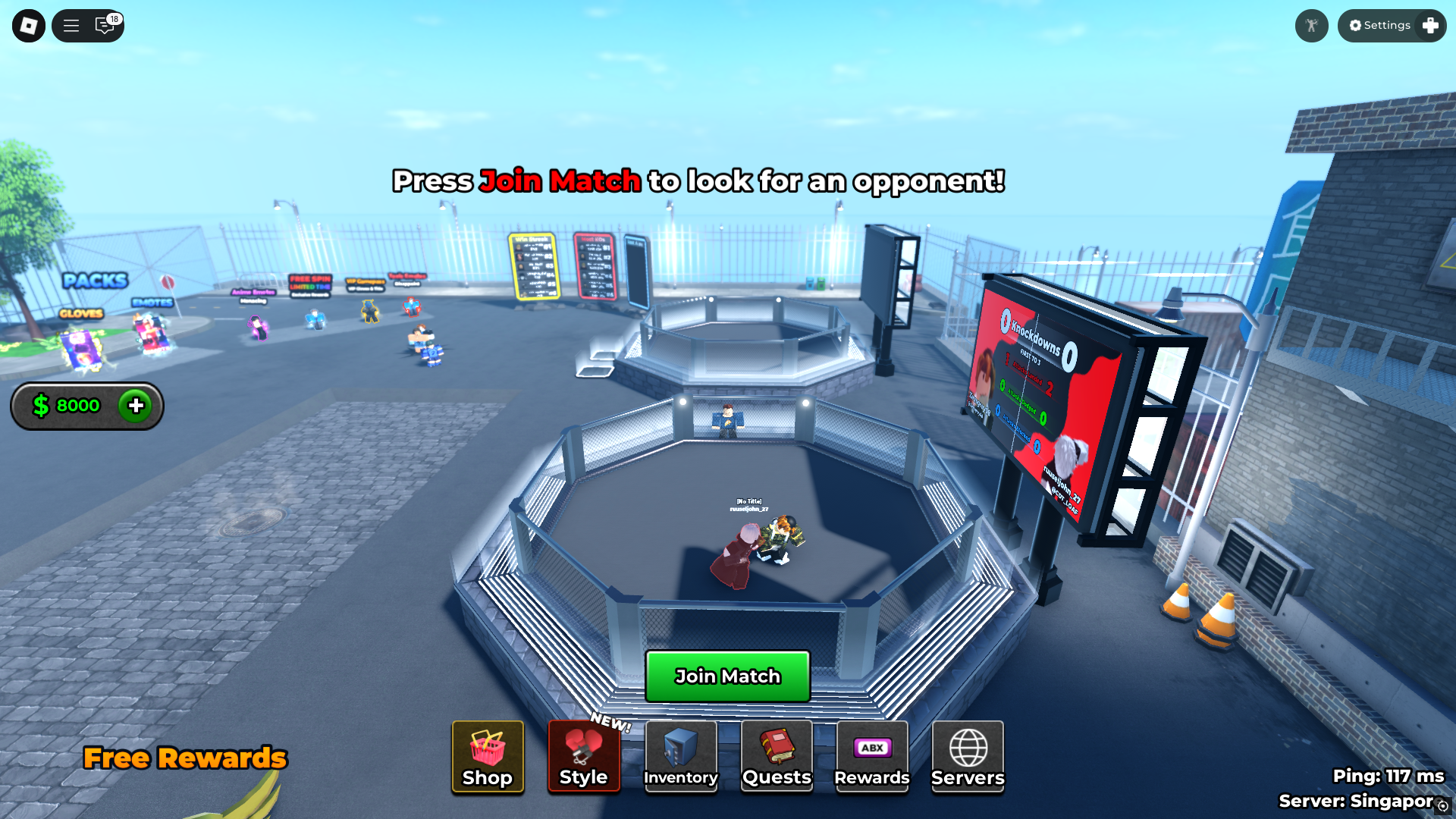 Fighting arena (Image via Roblox)