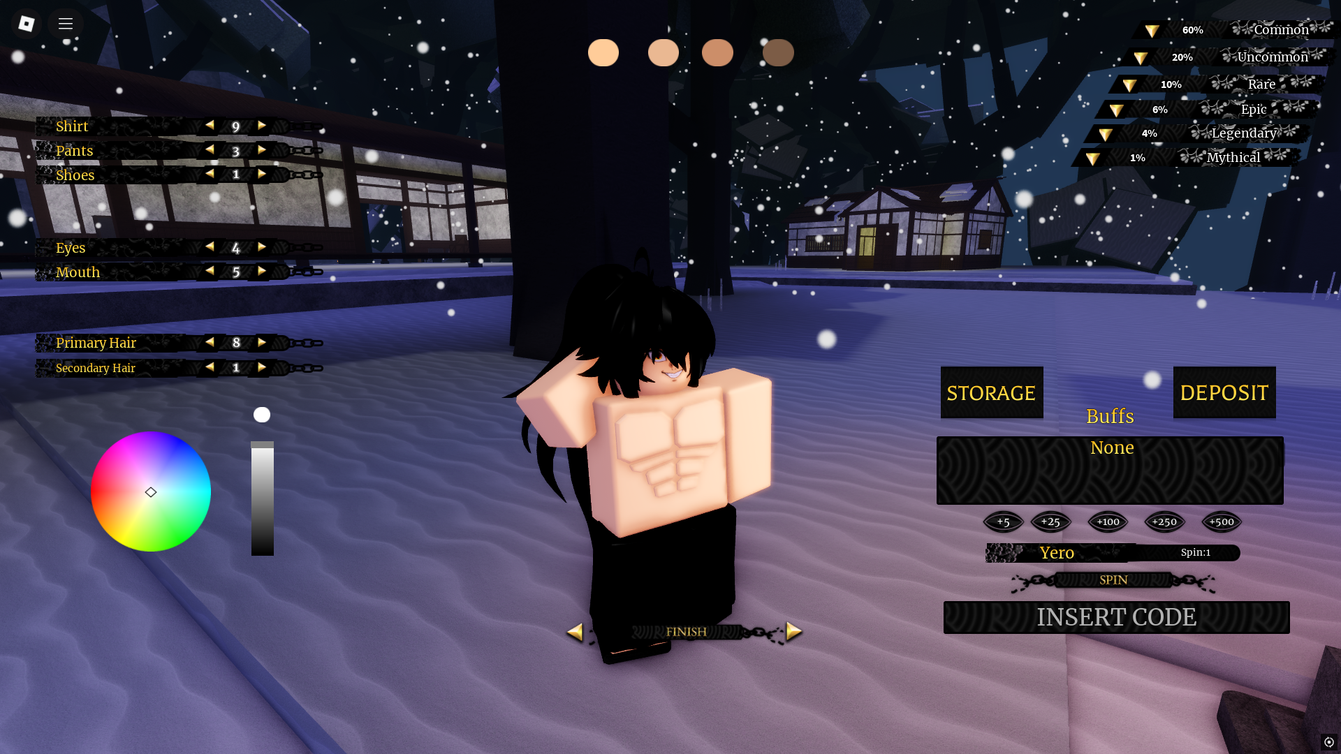 Redeeming codes in Slayers Reborn (Image via Roblox)