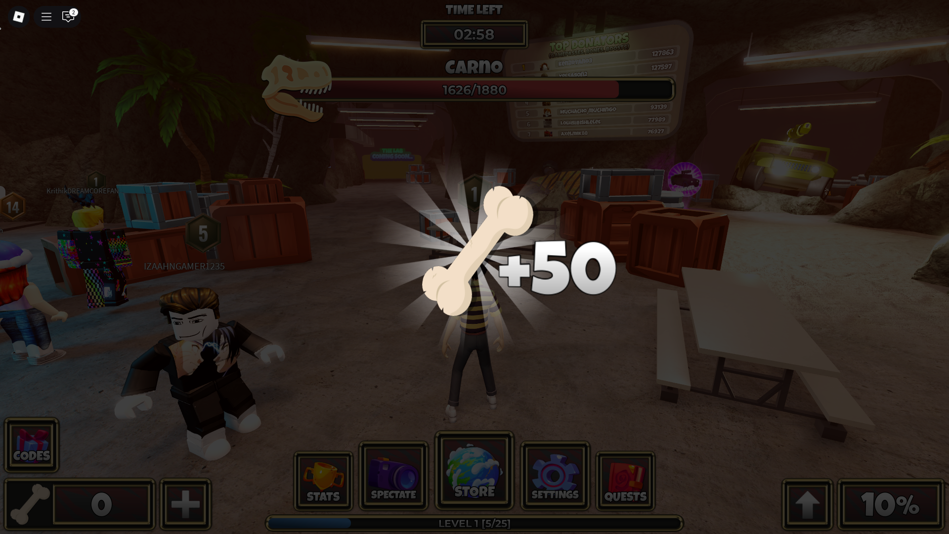 Bones currency in-game (Image via Roblox)
