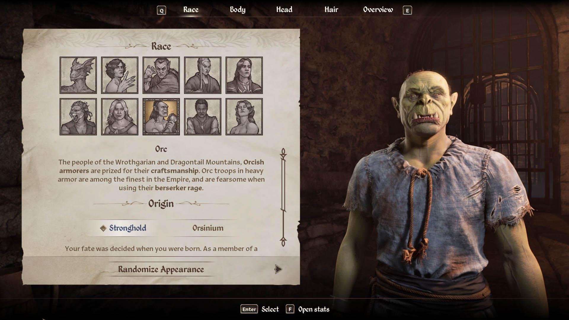 Elder Scrolls Oblivion Remastered Orc race
