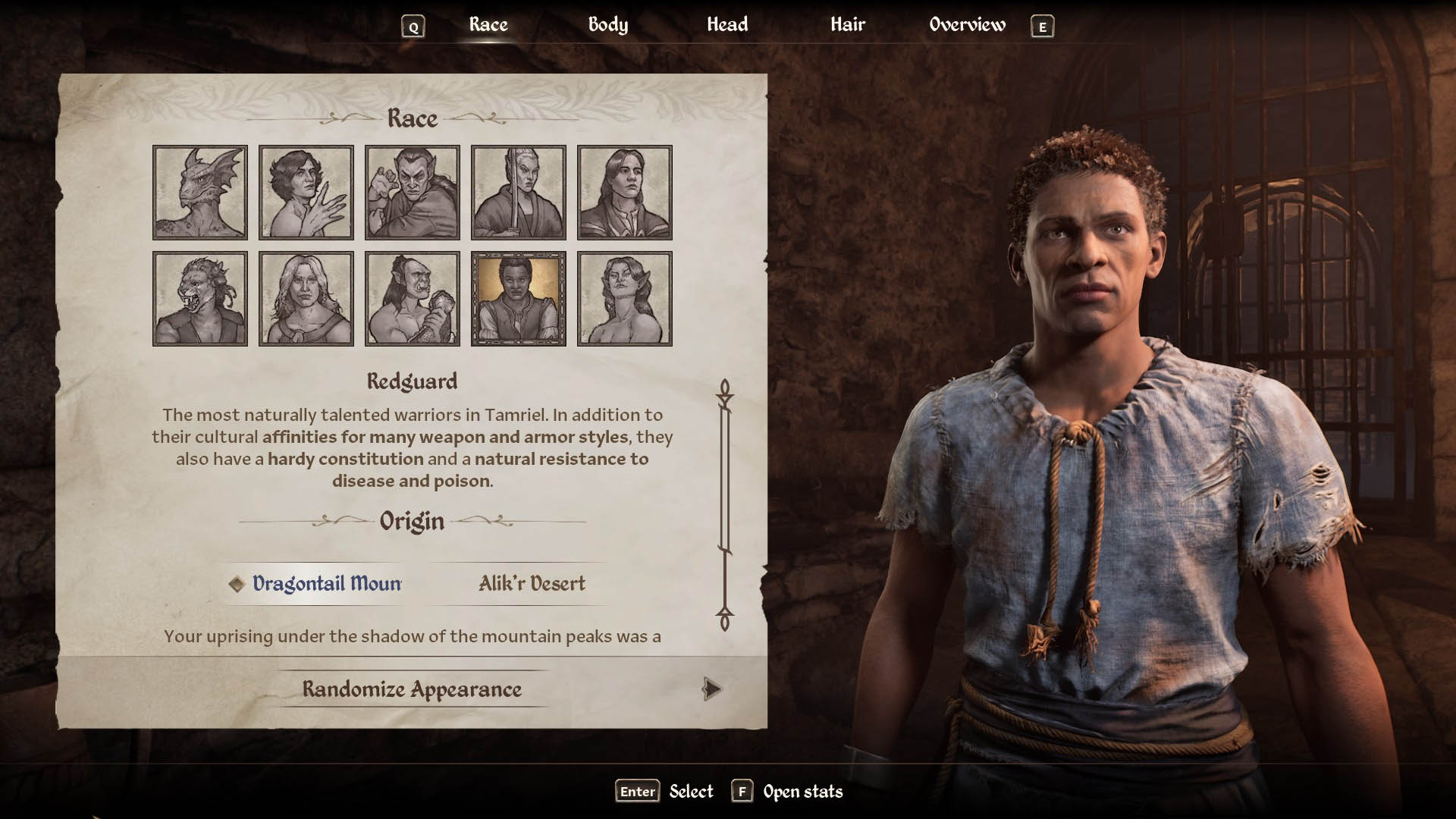 Elder Scrolls Oblivion Remastered Redguard race