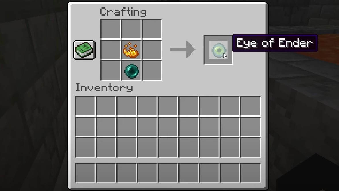 Place an Ender Pearl and Blaze Powder together to craft an Eye of Ender (Image via Mojang Studios)