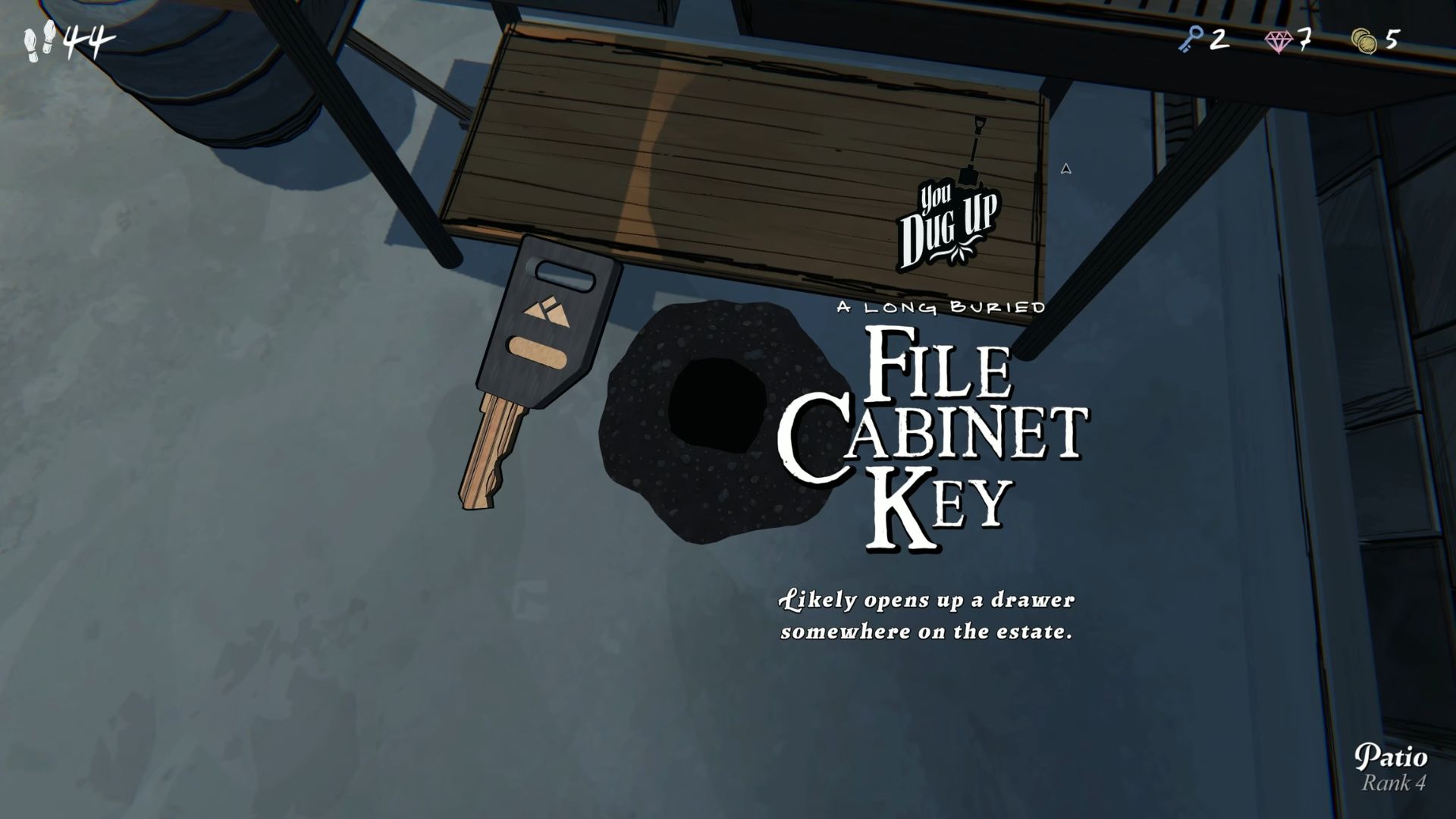 File Cabinet Key location at the Patio
