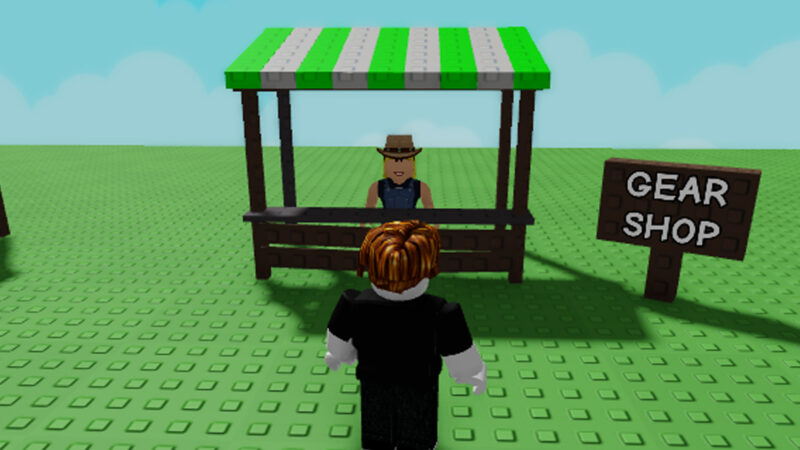 The Gear shop in Grow a Garden. (Image via Roblox Corporation)