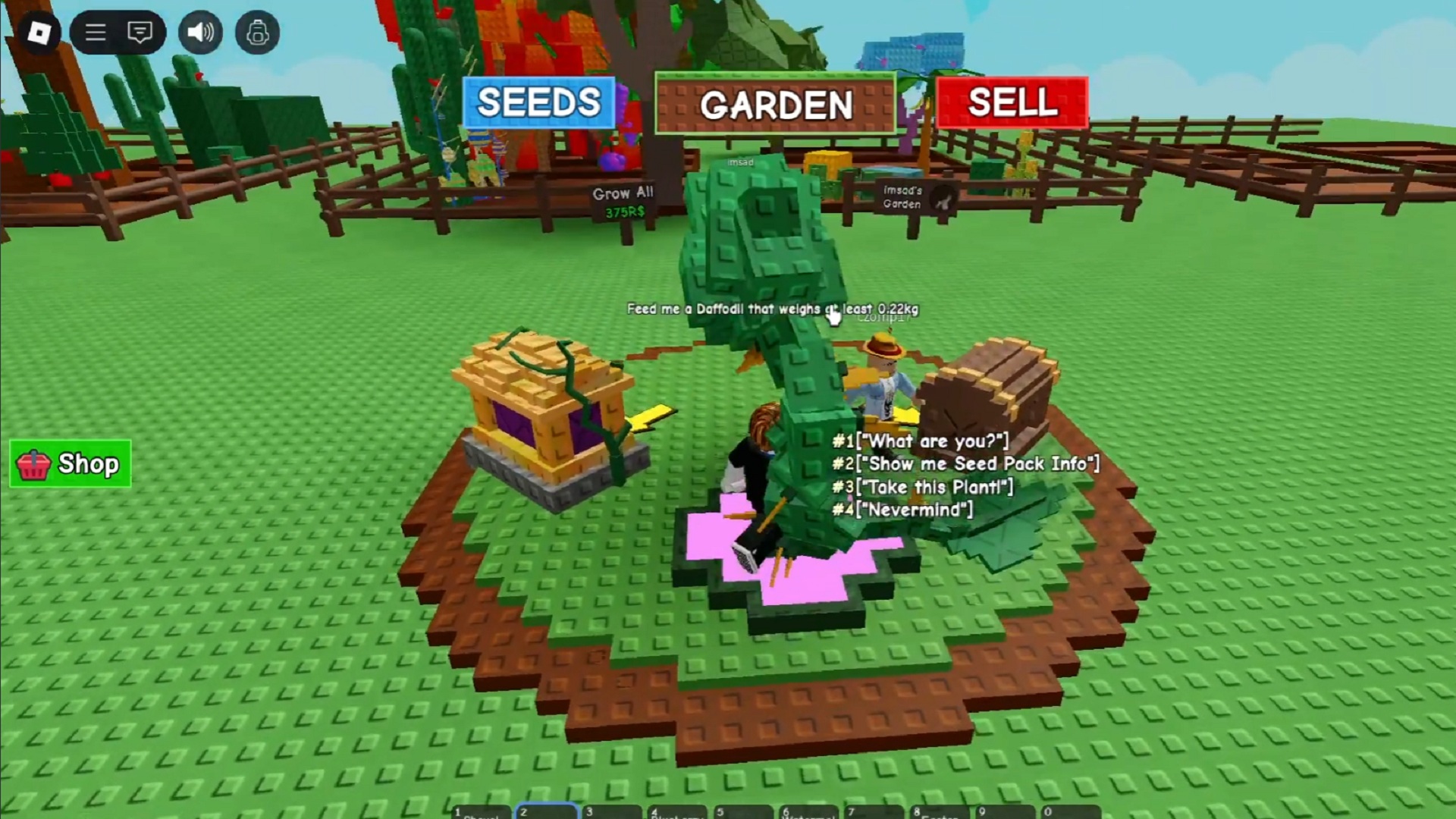 Jim the Venus Flytrap Plant in Grow a Garden Roblox (Image via TutsBlox/YouTube, Roblox Corporation)