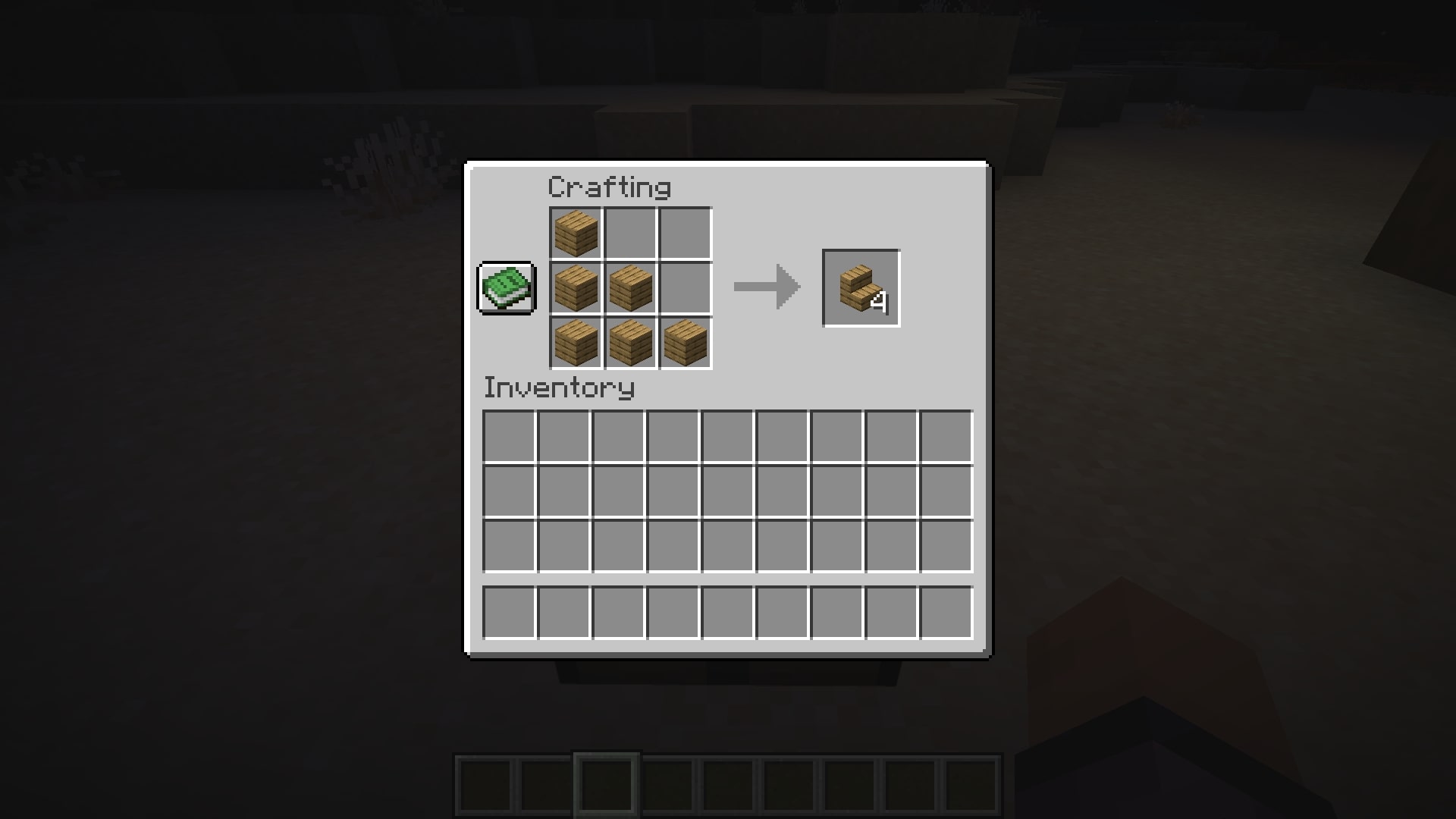 Stairs Crafting Recipe (Image via Mojang)