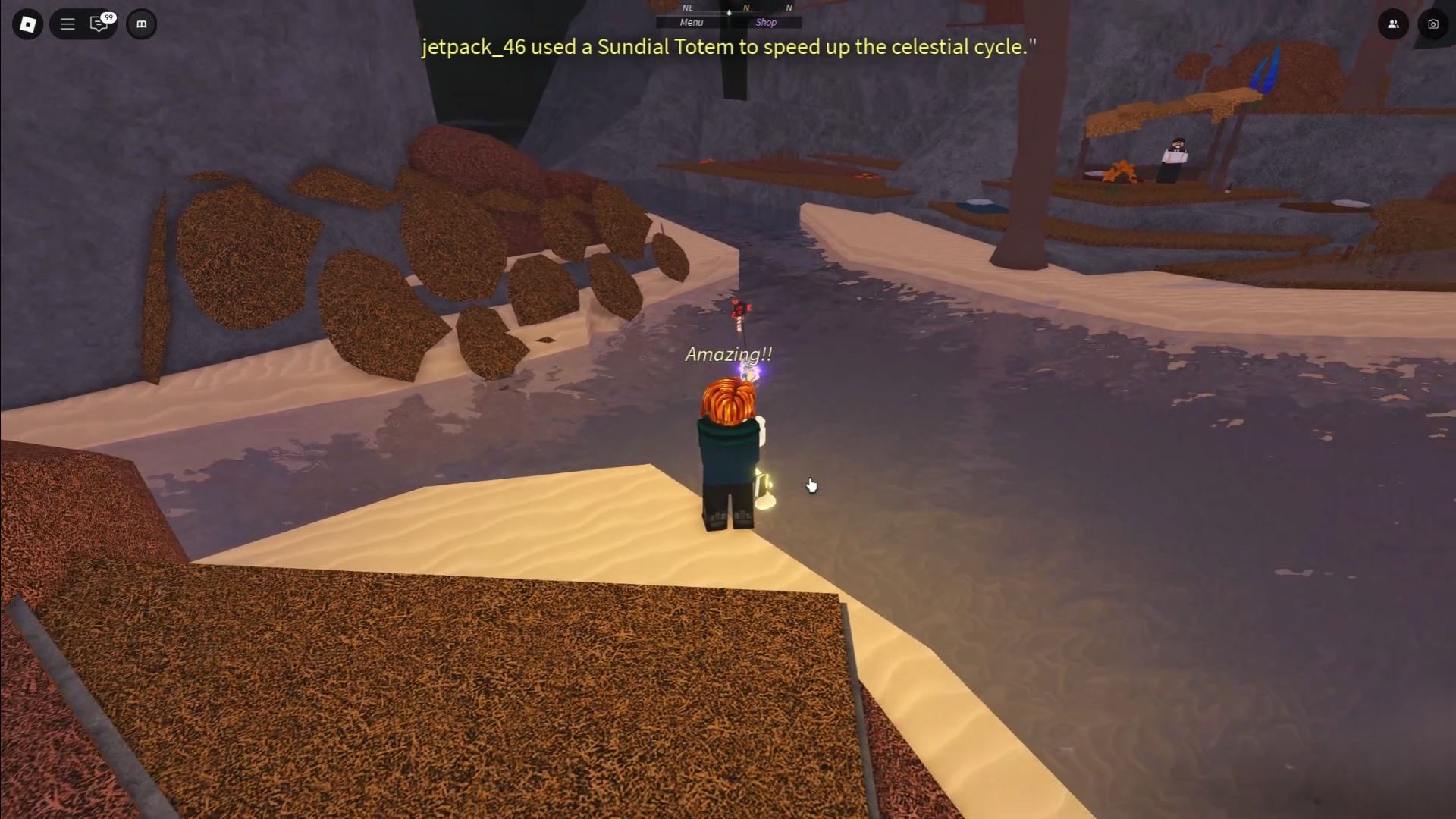 Completing the isle of new beginnings in Fisch (Image via Roblox)