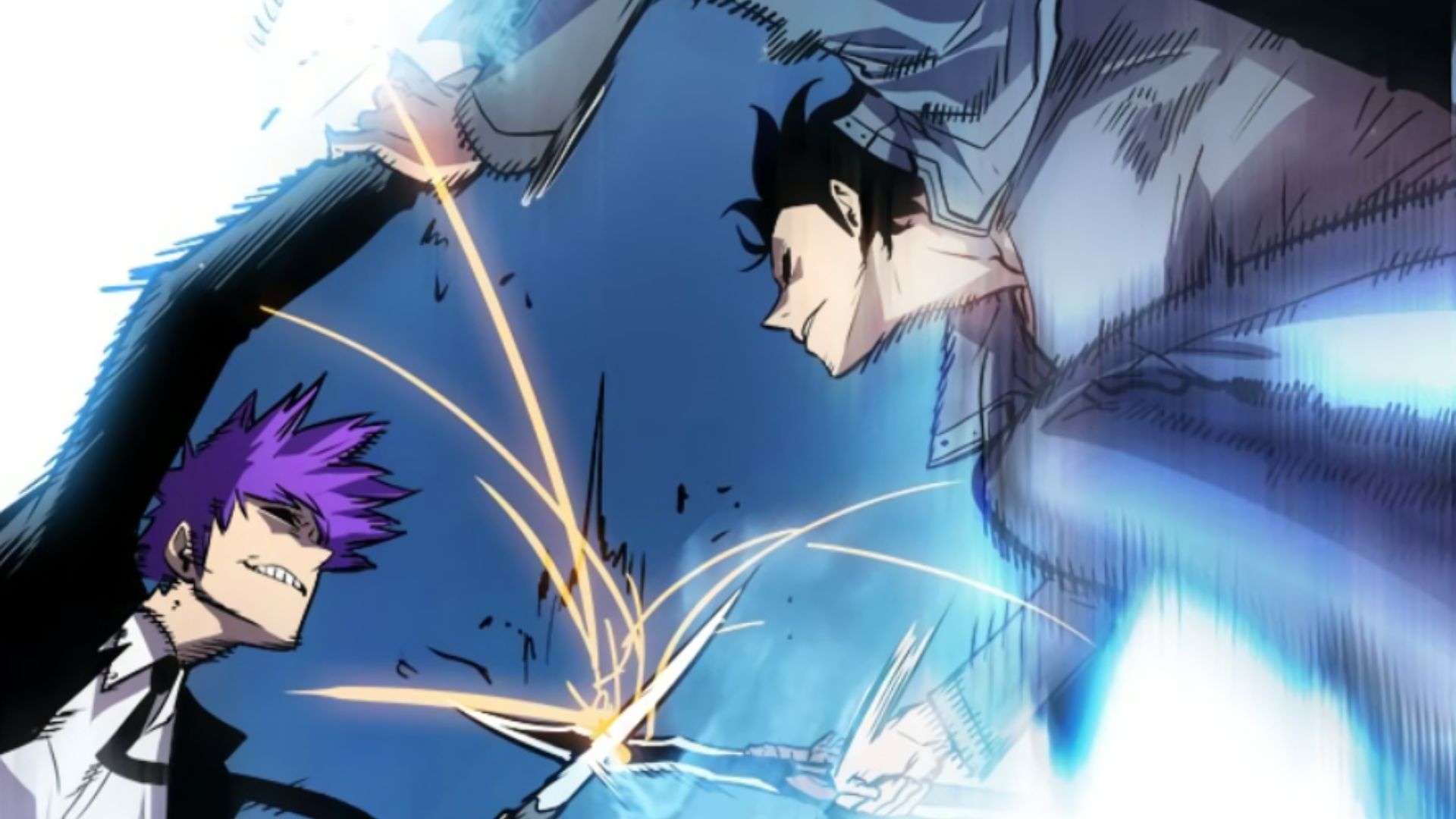 Jinwoo vs Taeshik as seen in the Solo Leveling manhwa (Image via Kakao)