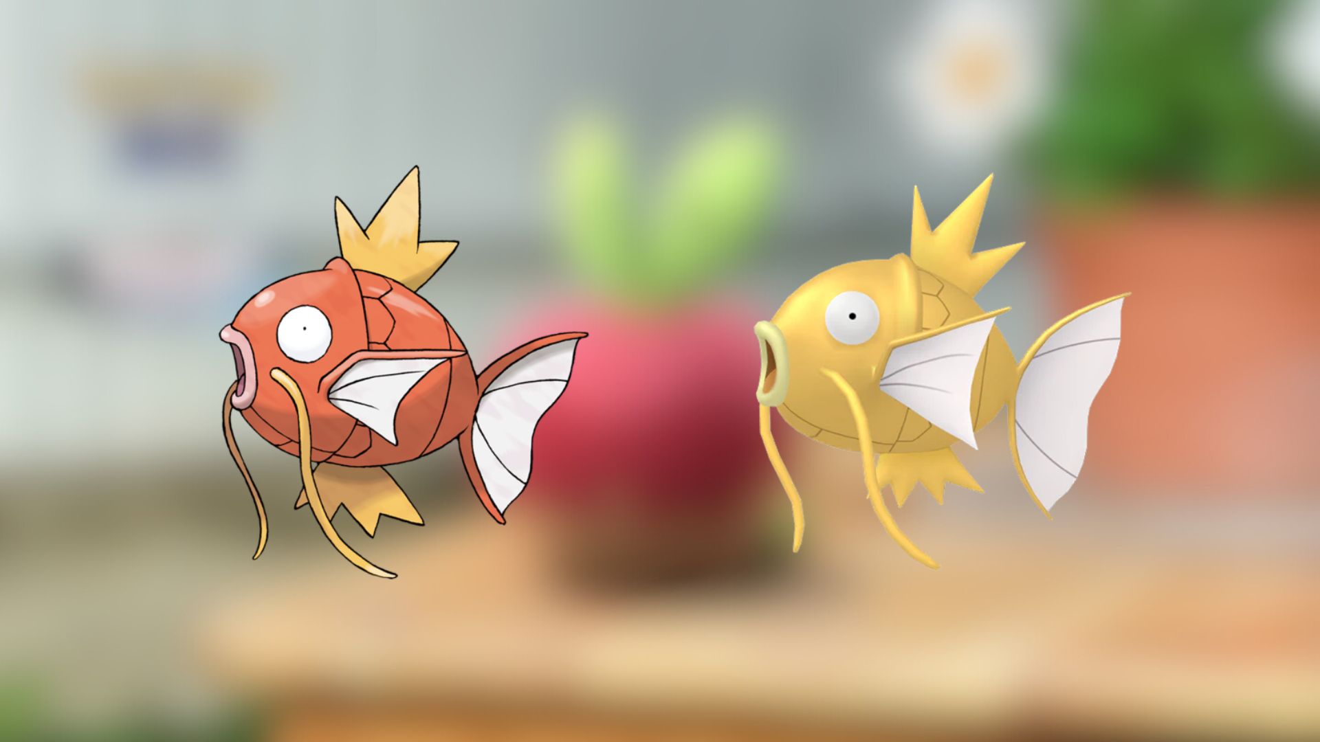 Magikarp with its Shiny version (Image via TPC)