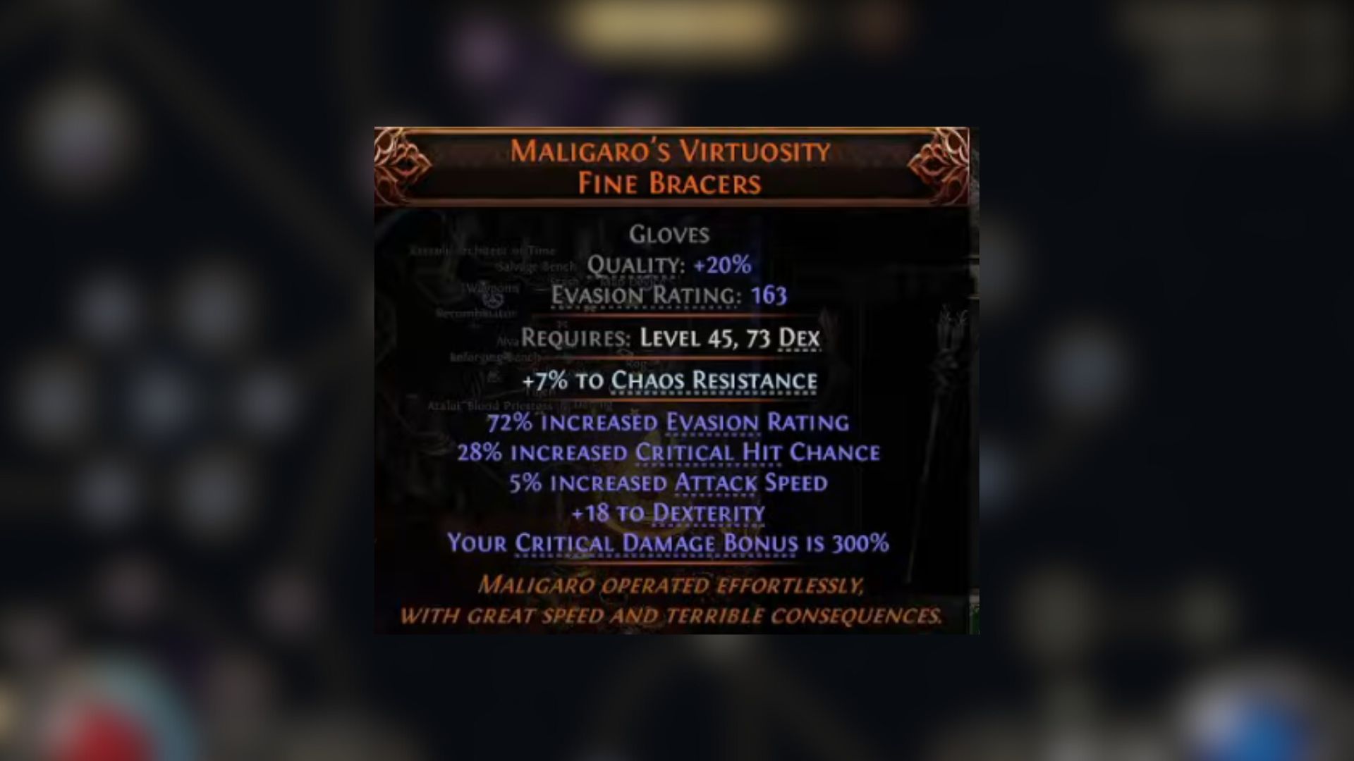 Maligaro’s Virtuosity Fine Bracers Path of Exile 2