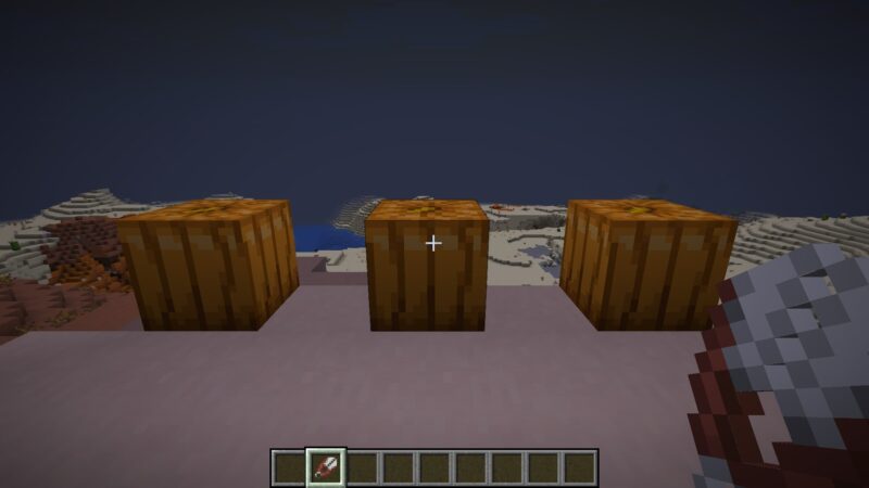 Use shears to carve pumpkins (Image via Mojang)