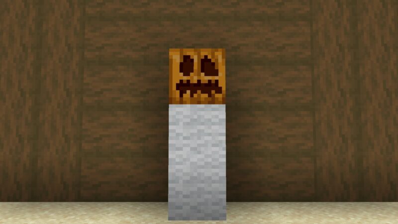Make a snow golem with snow blocks. White wool used for demonstration. (Image via Mojang)