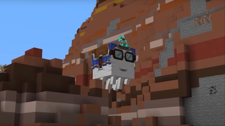 Player riding the Happy Ghast in Minecraft (Image via Mojang Studios)