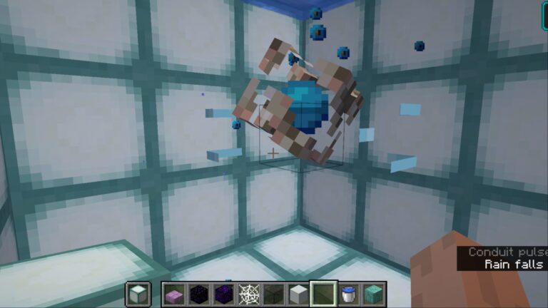 Conduit being used in Minecraft (Image via Mojang Studios)
