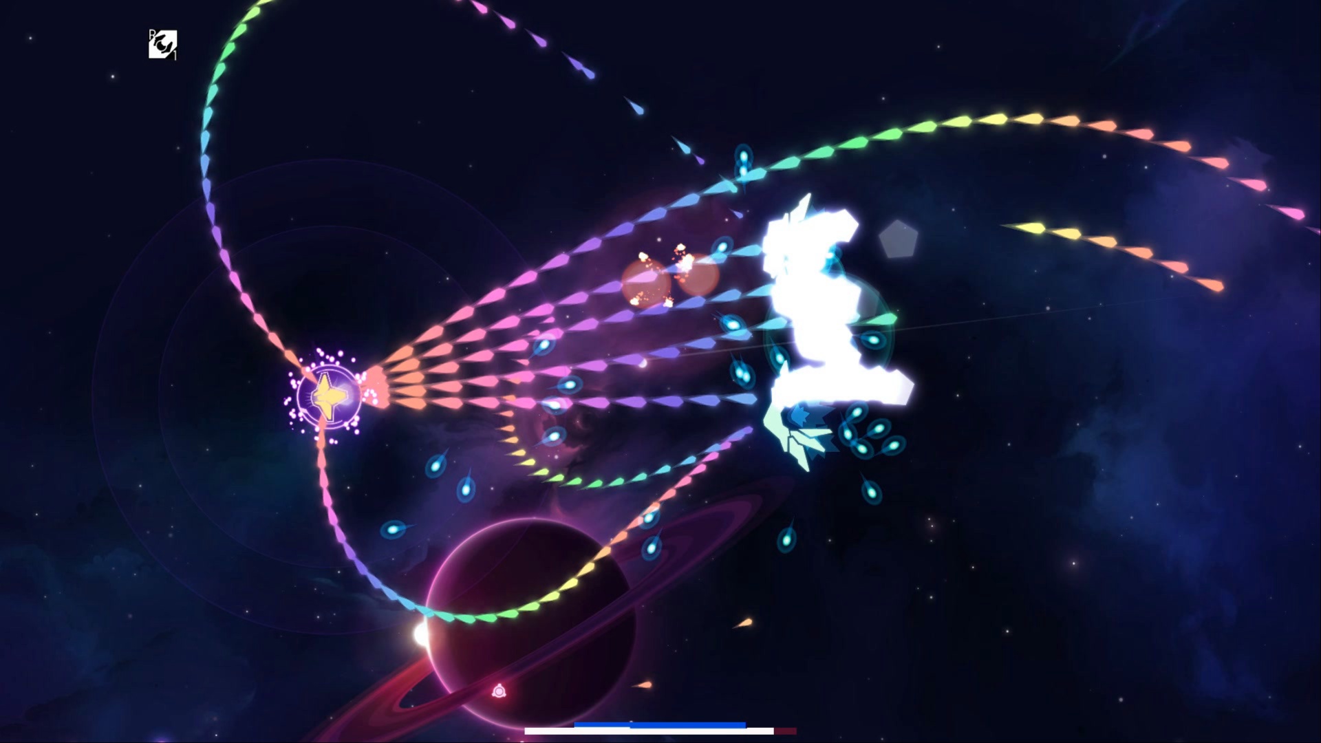 Fly through space and defeat enemies (Image via Pixeljam)