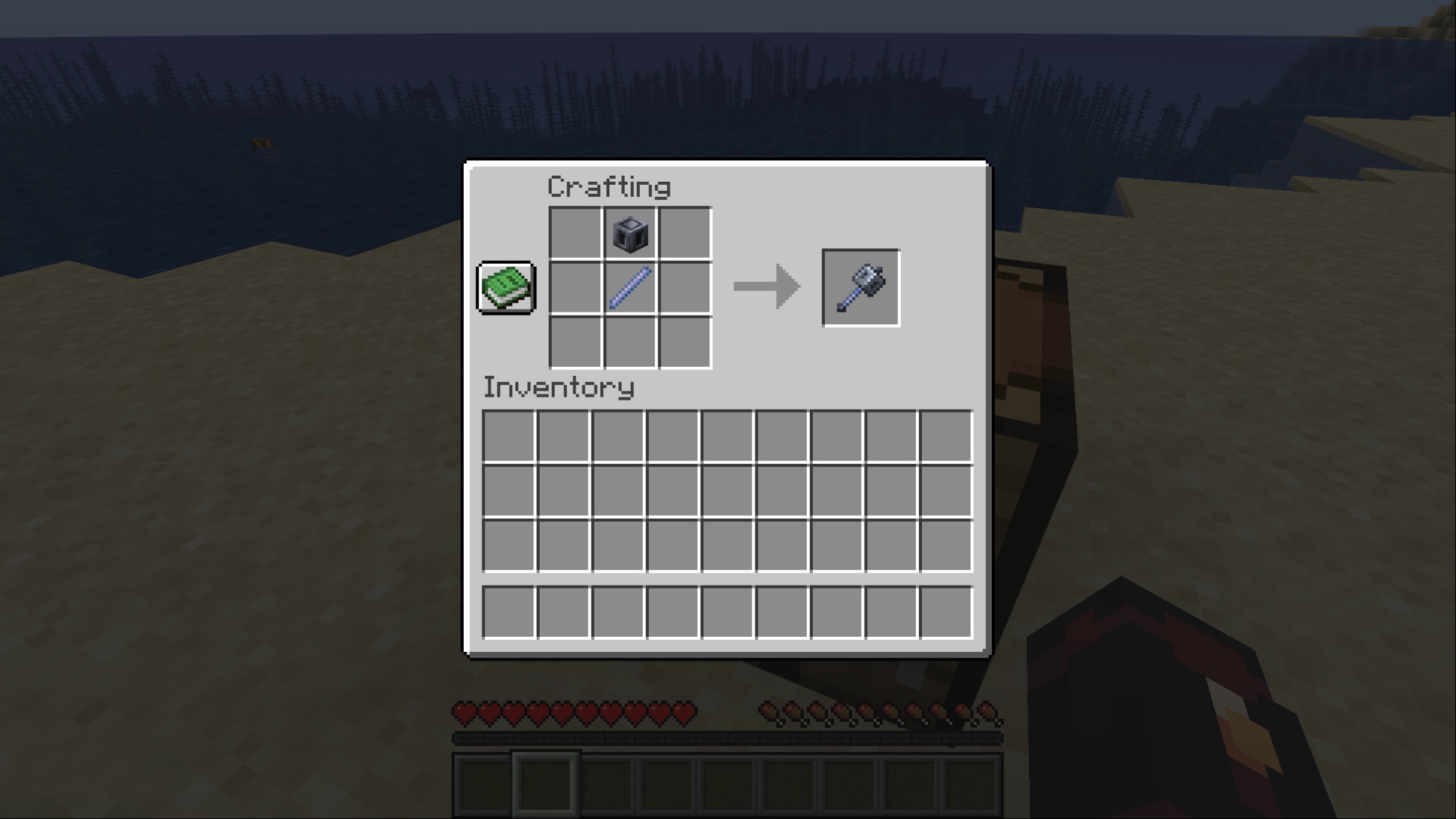 Crafting recipe of a mace in Minecraft (Image via Mojang Studios)