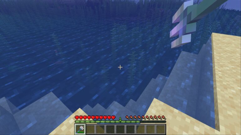 Trident with Impaling in Minecraft (Image via Mojang Studios)