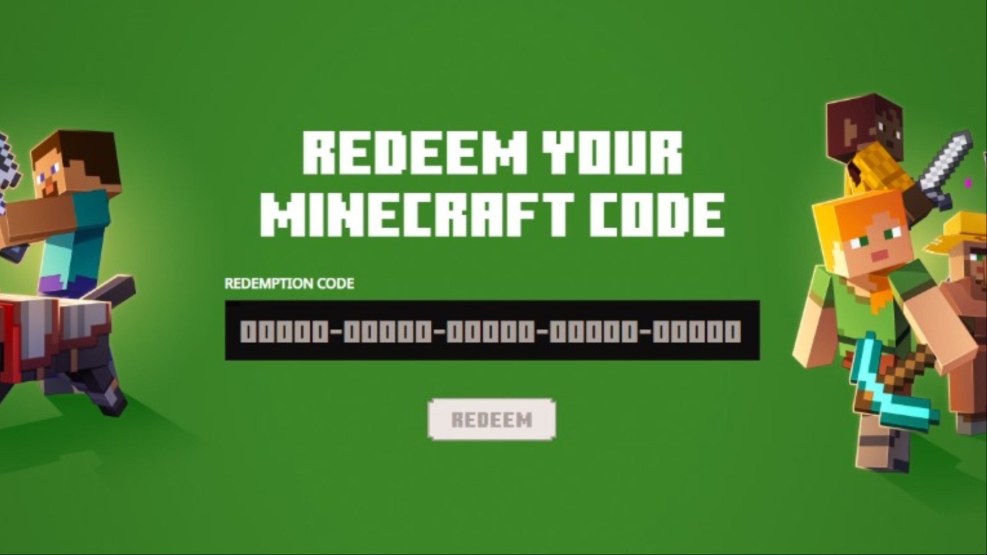 Official Minecraft code redeem page (Image via Mojang Studios)