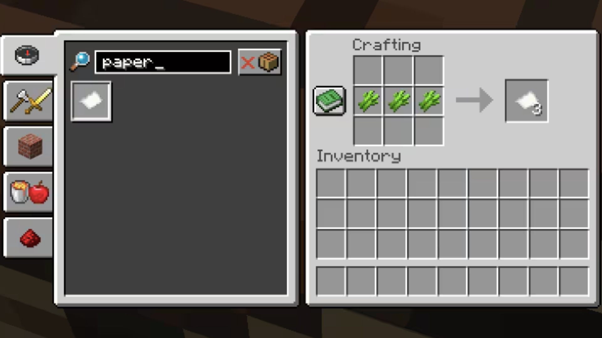 Place the ingredients in the same manner as shown in the image (Image via Mojang Studios)