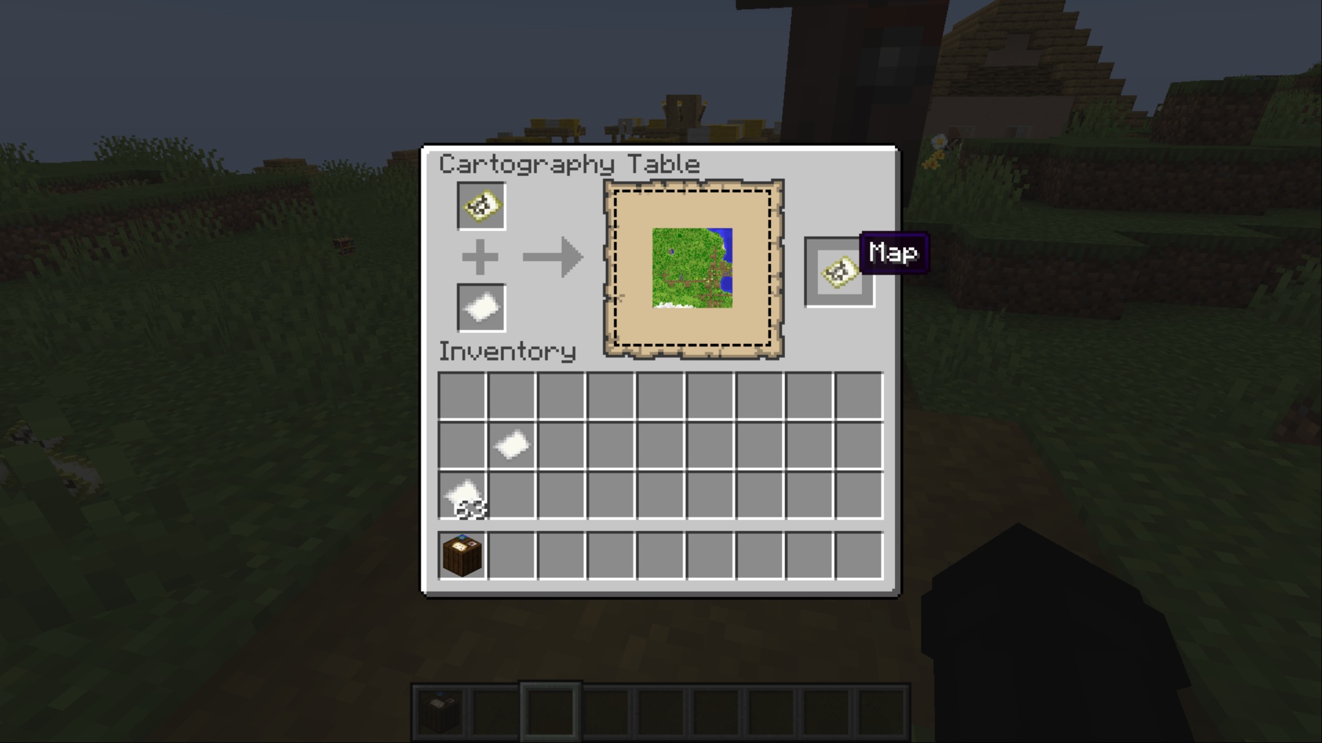 Upgrading a Map in Minecraft (Image via Mojang Studios)