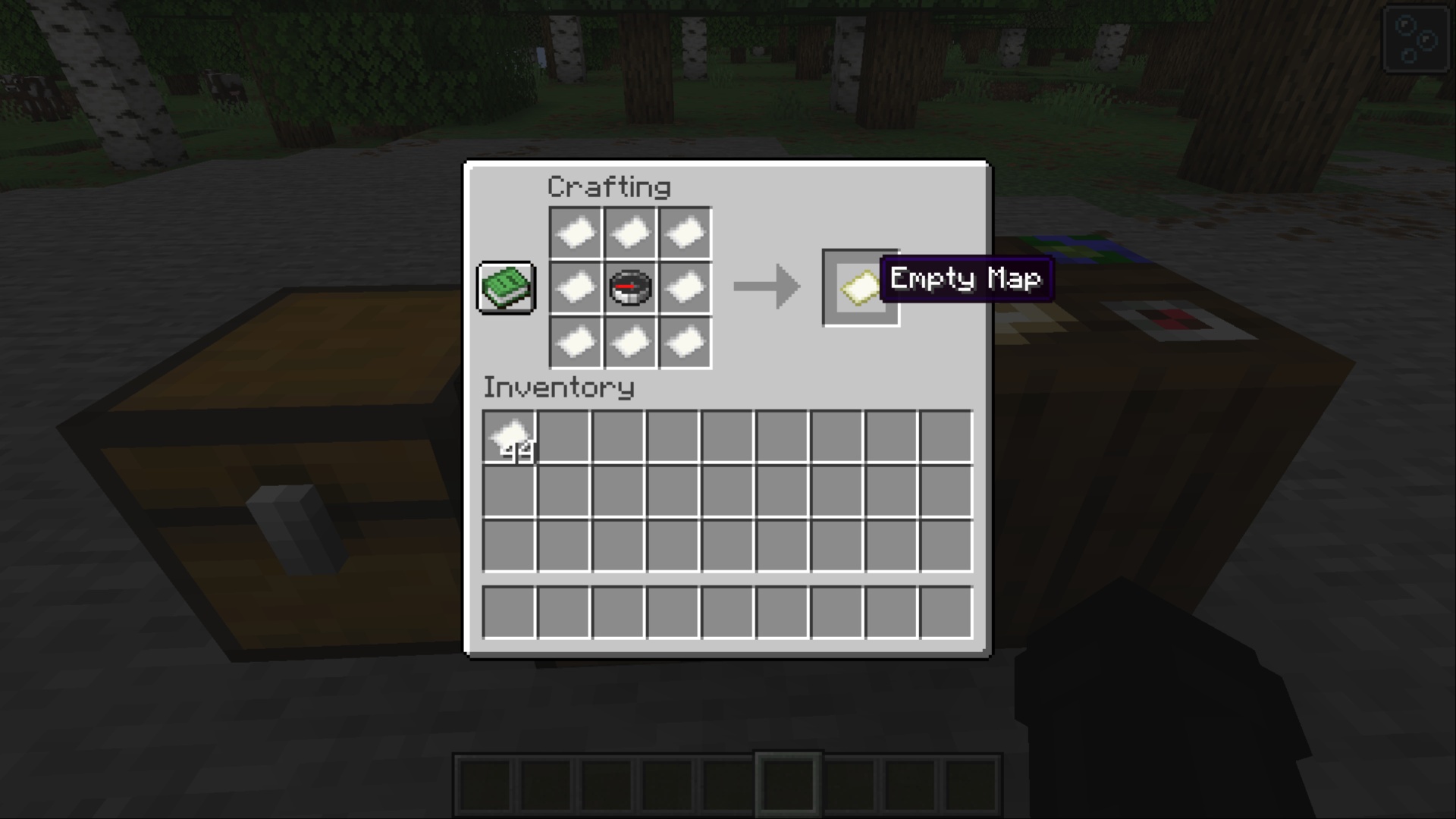 Interact with an Empty Map to get a Locator Map (Image via Mojang Studios)