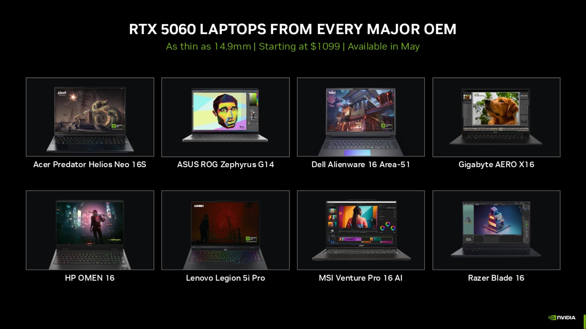 All RTX 5060 Laptops (Image via Nvidia | Deltias Gaming)