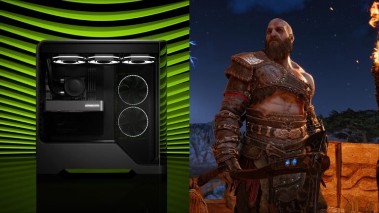God of War Ragnarok on RTX 5060 (Image via Nvidia | PlayStation Publishing)