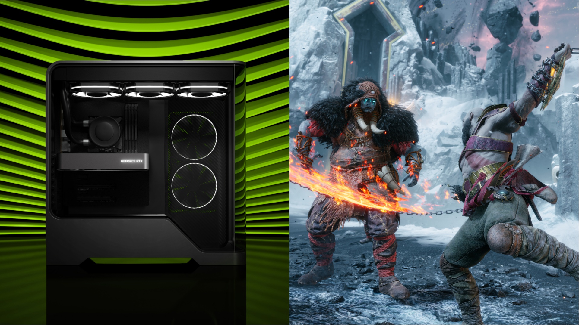 Best God of War Ragnarok settings for RTX 5060 Ti (Image via Nvidia | PlayStation)