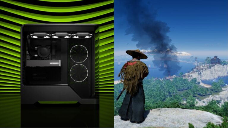 Play Ghost of Tsushima on RTX 5060 Ti (Image via Sony Publishing | Nvidia)