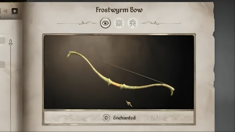 Frostwyrm Bow in Oblivion Remastered (Image via Bethesda Softworks)