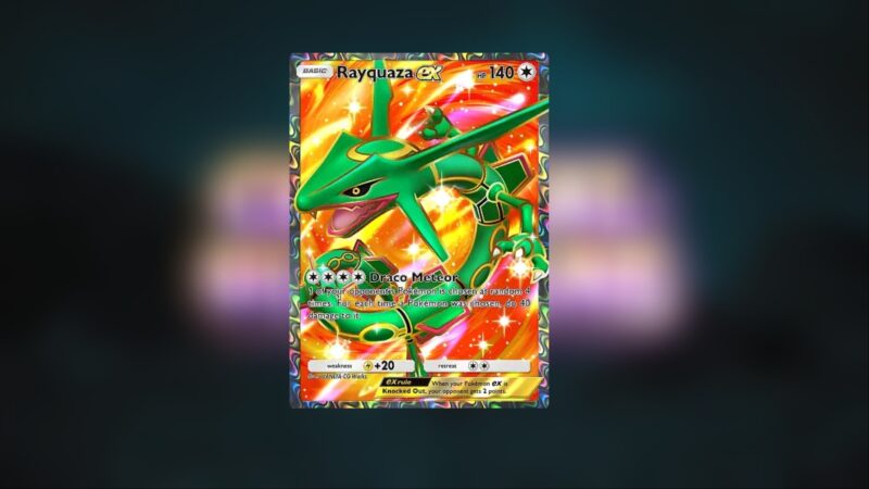 Full Art Rayquaza EX in Pokemon TCG Pocket (Image via The Pokemon Company)
